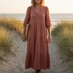 Marine Layer Rust Maxi Dress